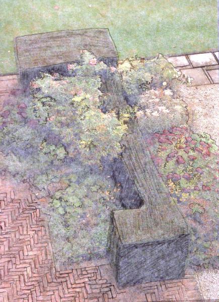 Il giardiniere, nel comporre spazi verdi per il Giardino sensoriale, specialmente se destinato agli anziani, dispone panche appartate, dove godere belle vedute, e gioire dei profumi che spirano nel giardino officinale.
